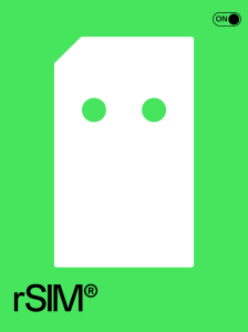 rSIM Launches graphic with white rSIM on green background