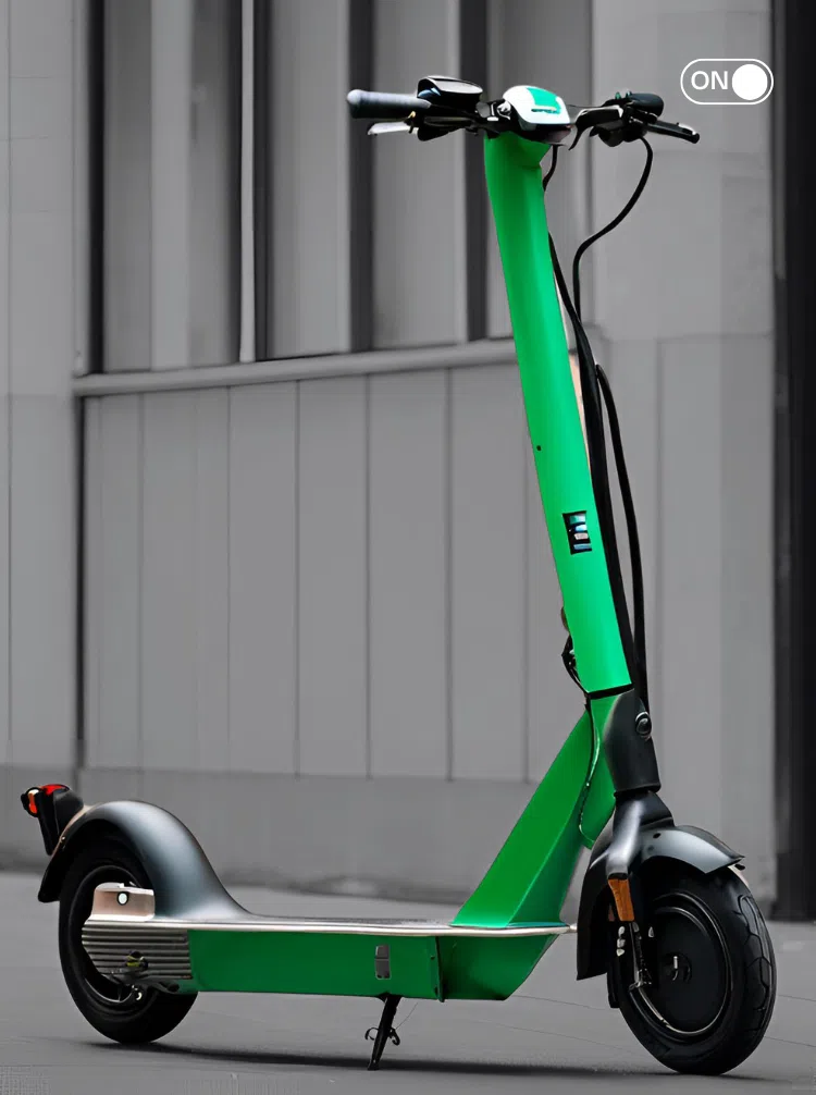 Green e-scooter powered by rSIM