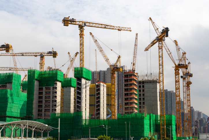 Construction site concept - rSIM IoT connectivity or construction
